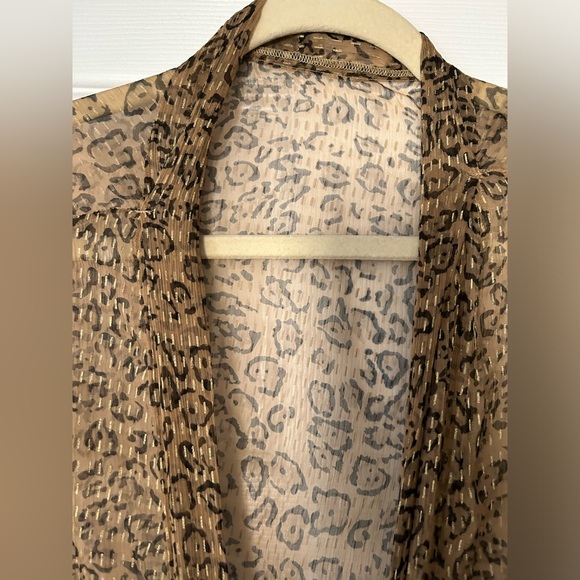 Stunning sheer leopard Z and L Europe free people anthro spell throw caftan top - Picture 4 of 4